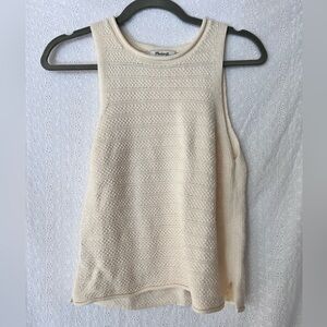 Madewell Cream Knit Sweater Tank Top High Neck XXS